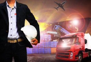 working man in shipping port,freight cargo ,logistic and import,export business